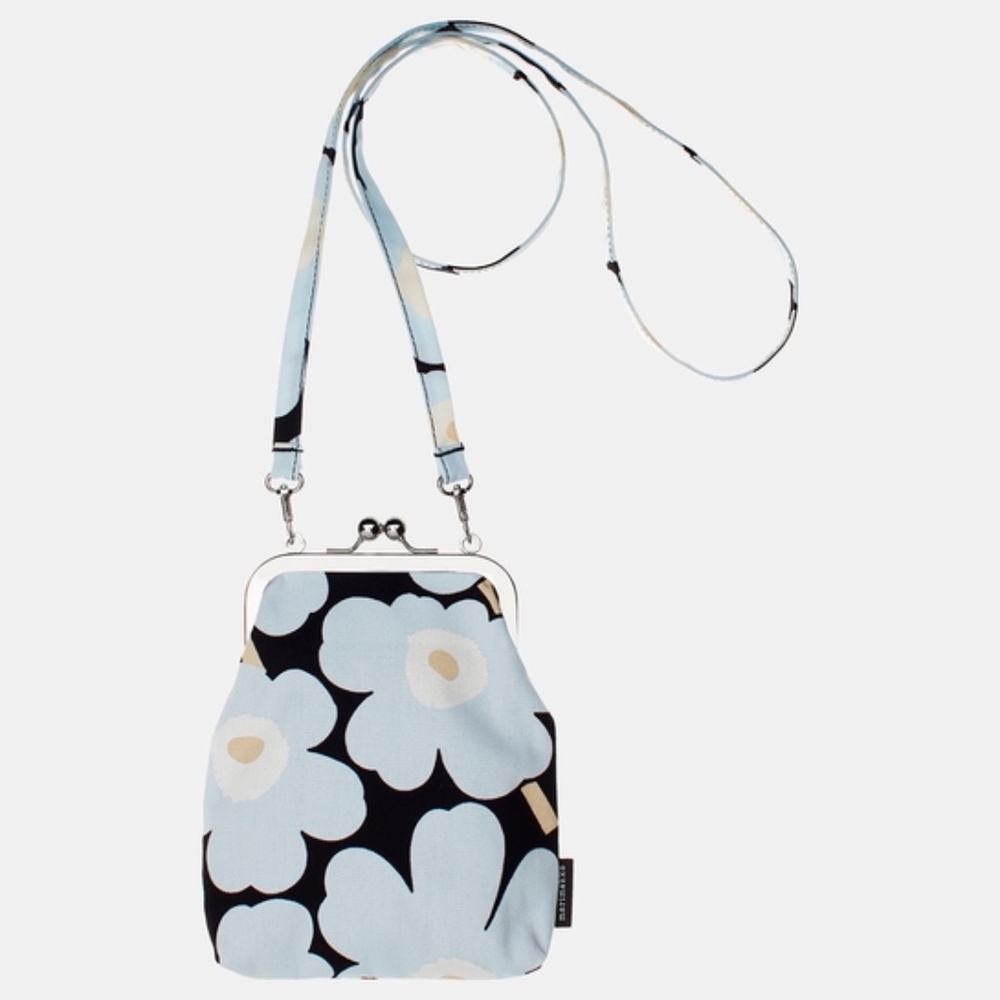 Marimekko Ainikki Mini Unikko Light Blue/Black Purse ~ Shoulder/Crossbody